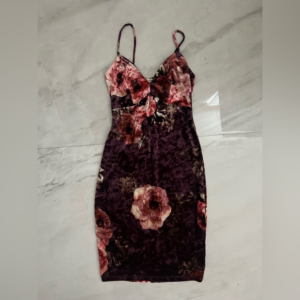 Charlotte Russe velour floral mini dress